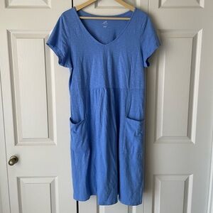 J Jill | V Neck Dress. Pockets. Cotton Medium. Casual. Essential. Comfy.